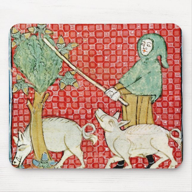 Fol.59v November: Gathering Acorns Mouse Mat (Front)