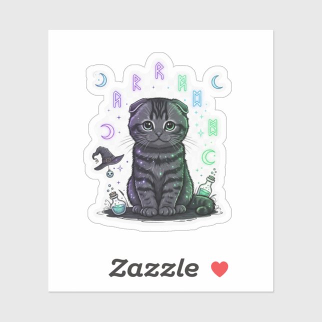Fold Familiar – Witch’s Familiar Scottish Fold Cat (Sheet)