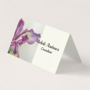 Fold Over Business Cards Lavender Iris