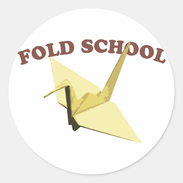 Fold School (Origami) Classic Round Sticker (Front)