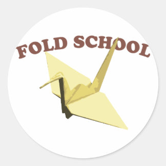 Fold School (Origami) Classic Round Sticker