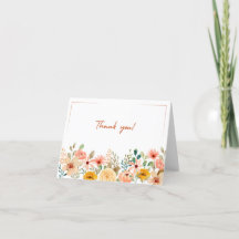 Foldable Floral Thank You Card
