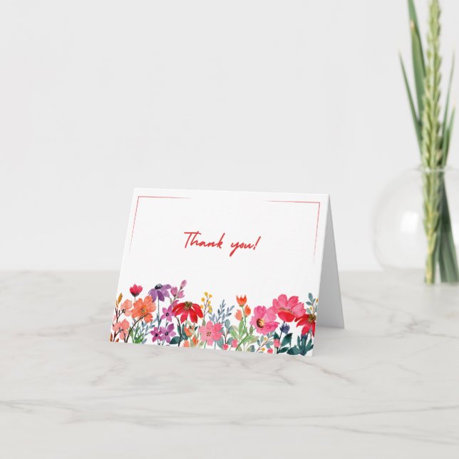 Foldable Floral Thank You Card (Front)