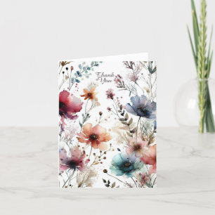 Folded Alcohol Ink Floral Watercolor Thank You Card