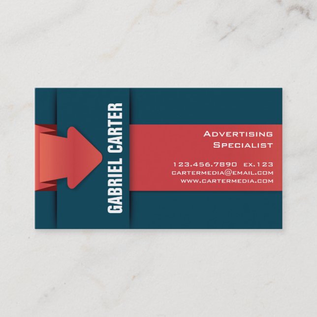 Folded Arrow - Style 1 Business Card (Front)