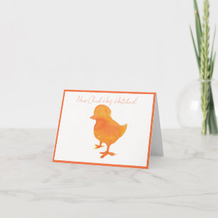 Folded Baby Chick Announcement Card