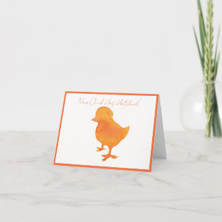 Folded Baby Chick Announcement Card