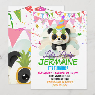 Folded Baby Panda Peek Invitation   Cute Origami