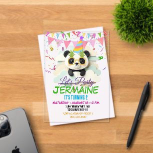 Folded Baby Panda Peek Invitation   Cute Origami