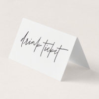 Folded Bar Free Drink Ticket Wedding Card Token