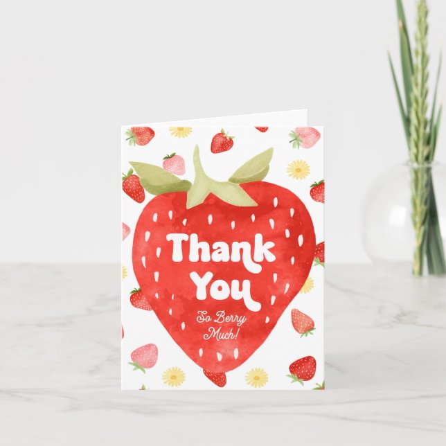 Folded Berry Thank You Card (Front)