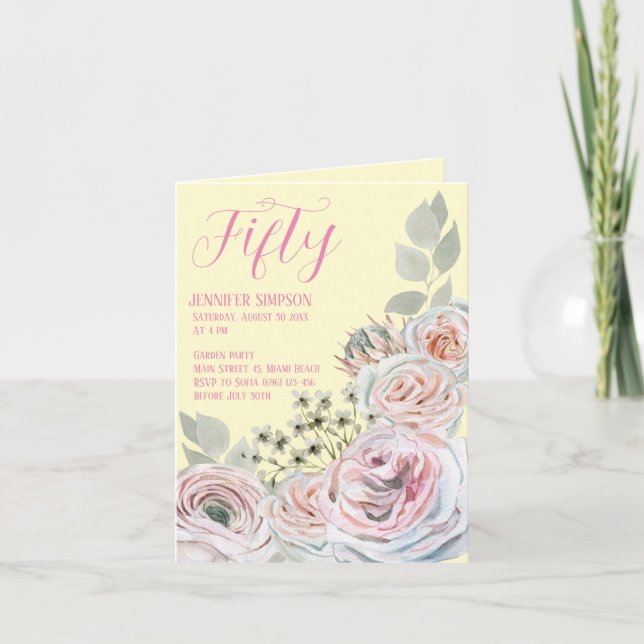 Folded Birthday card invitation blank inside (Front)