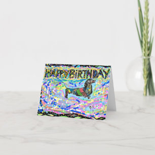 Folded Birthday Card with Dachshund