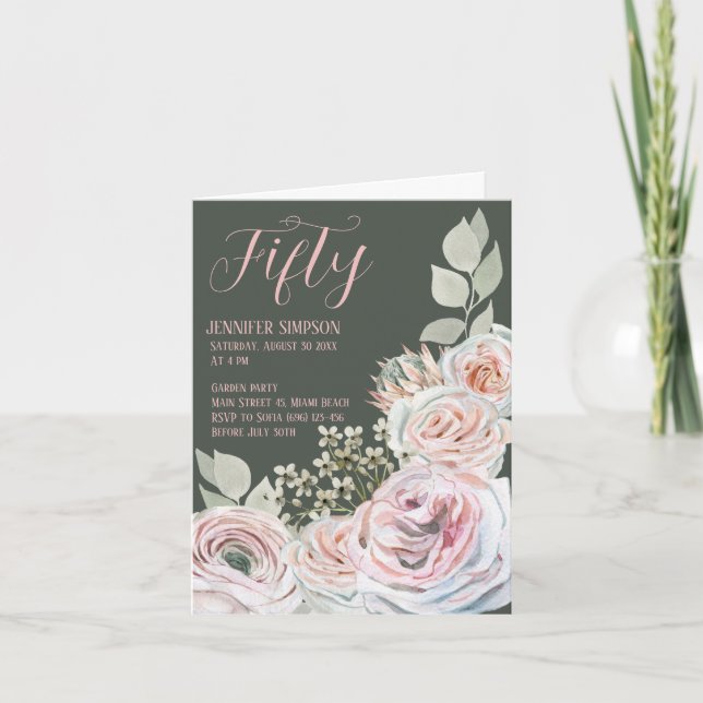 Folded Birthday invitation card  (Front)