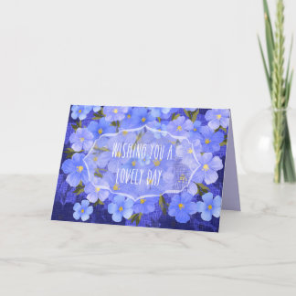 Folded “Brilliant Blue Flower GreetinGreeting Card