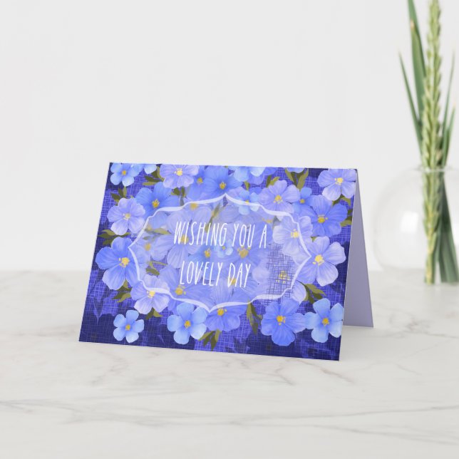 Folded “Brilliant Blue Flower GreetinGreeting Card (Front)
