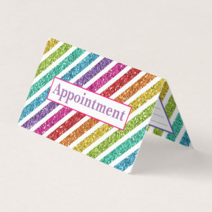 Folded Business + Appointment Card - Glitter