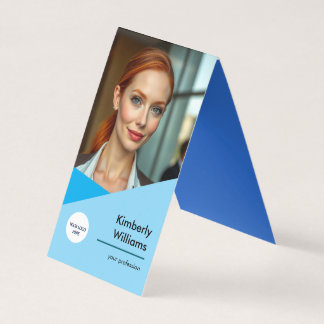 Folded Business Card – Fresh Blue Style