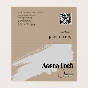 Folded Business Cards Rustic Kraft with QR Code