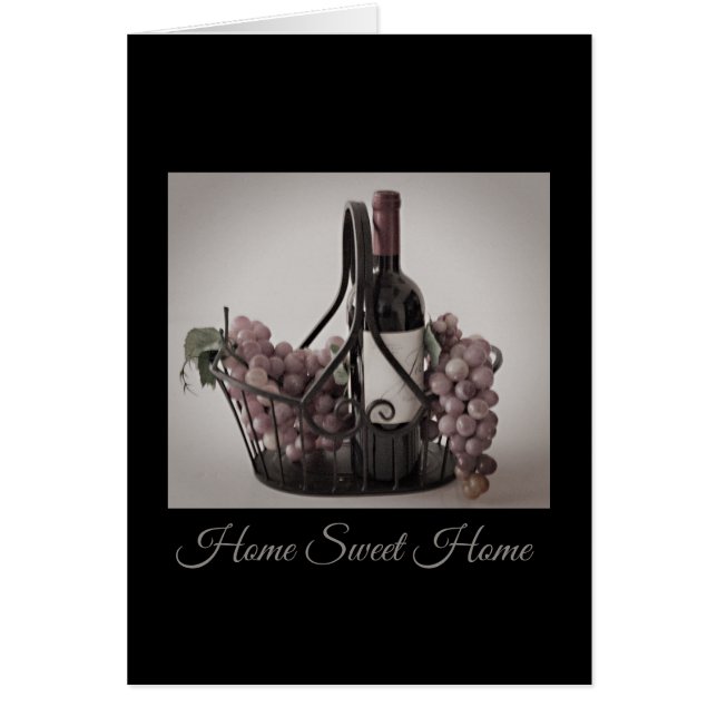 Folded Card Blank Basket of Wine & Grapes HSH (Front)