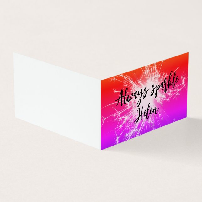 Folded Card firework always sparkle monogram (Outside)