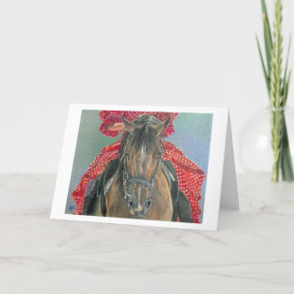 FOLDED CARD WITH HORSE AND RIDER