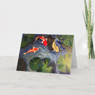 Folded Card with Koi Fish
