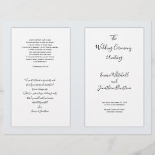 Folded Catholic Wedding Ceremony Program
