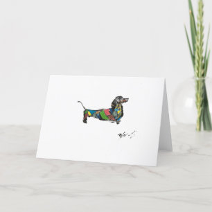 Folded Dachshund Card