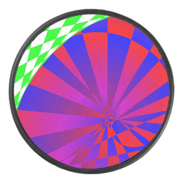 Folded Dimensions by Kenneth Yoncich Hockey Puck (Front)