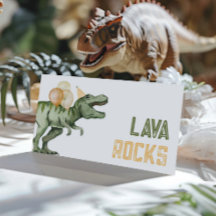 Folded Dinosaur Food Tent Cards 