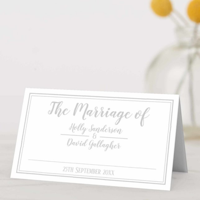Folded Double-Sided Wedding Day Place Card (Creator Uploaded)