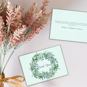 Folded Eucalyptus Wreath Thank You Card