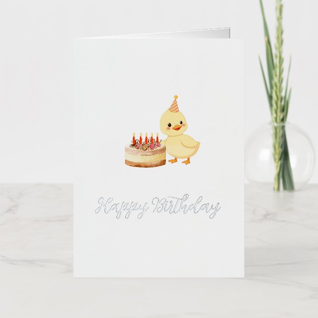 Folded Foil Animal-Themed Birthday Card (Front)