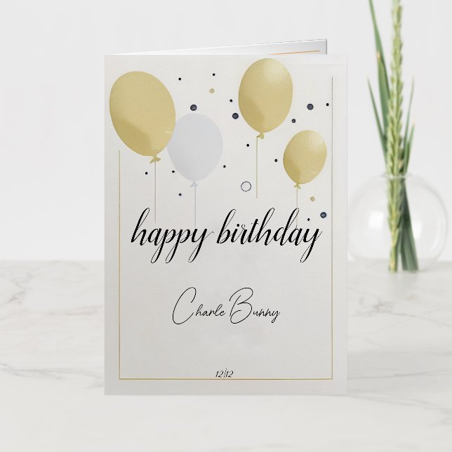 Folded Foil Birthday Card (Front)