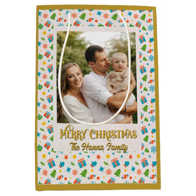 Folded Foil Greeting Card Medium Gift Bag (Front)