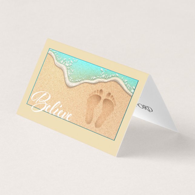 Folded Footprint in Sand Business Card (Front)
