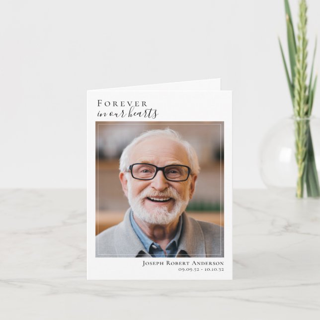 Folded Forever in Our Hearts Memorial Prayer Card (Front)