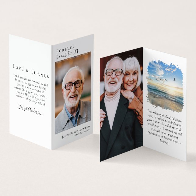 Folded Forever in Our Hearts Memorial Prayer Card (Inside and Outside)