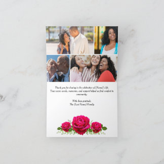Folded Funeral Thank You Card - Editable 