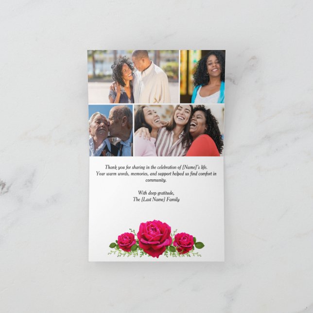 Folded Funeral Thank You Card - Editable  (Inside)
