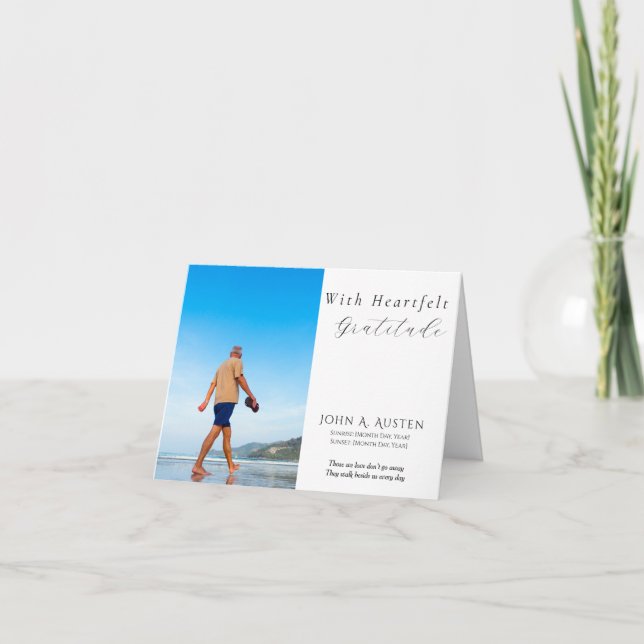 Folded Funeral Thank You Card – With Gratitude (Front)