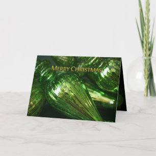 Folded Green Mercury Glass Christmas Card 2