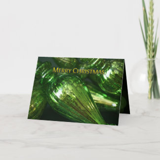 Folded Green Mercury Glass Christmas Card 2