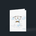 Folded Greeting Card<br><div class="desc">Bodybuilding snowman sweating ice cubes.</div>