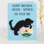 Folded Greeting Card : 3rd Birthday Grand Nephew (Yellow Flower)