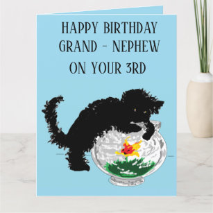 Folded Greeting Card : 3rd Birthday Grand Nephew