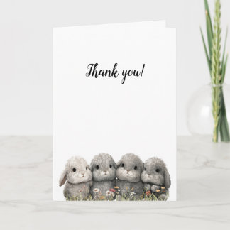 Folded Greeting Card-Adorable Bunnies-Customisable Card