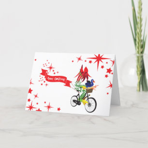 Folded Greeting Card 'Christmas Bike'