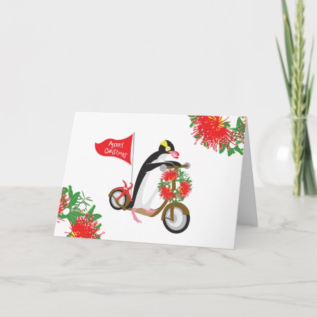 Folded Greeting Card 'Christmas Scooter' (Front)